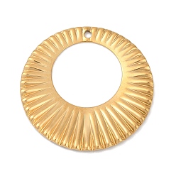 Настоящее золото 18K 304 подвески из нержавеющей стали, ионное покрытие (ip), кольцо очарование, реальный 18 k позолоченный, 43.5x2 мм, отверстие : 2.4 мм