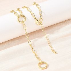 Настоящее золото 18K Латунные ожерелья с цепочкой и лариатом, с пружинными кольцами ворот, долговечный, стойки покрытие, без свинца и без кадмия, реальный 18 k позолоченный, 17.24 дюйм (43.8 см)