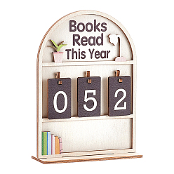 (52) Непрозрачная лаванда Книги Arch Wood, прочитанные в этом году, счетчик, отслеживание прочитанных книг, декор книжной полки, разноцветные, 13x5x18.5 см