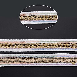 Navajo White Nylon Ribbon, with Glass Seed Beads, Navajo White, 3/4 inch(19~20mm)