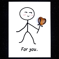 Тигровый глаз Натуральные украшения в форме сердца тигрового глаза, с бумажными карточками, фигурка для украшения дома, энергетический камень рейки для исцеления, 15 мм