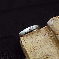 Платина 925 кольцо на палец регулируемое, серебро, лотос, платина, 3 мм, размер США 6 (16.5 мм)