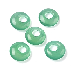 Зеленый Подвески из натурального агата, окрашенная и подогревом, зелёные, 15x5 мм, отверстие : 6 мм