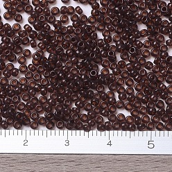 (RR2400) Transparent Dark Topaz MIYUKI Round Rocailles Beads, Japanese Seed Beads, (RR2400) Transparent Dark Topaz, 11/0, 2x1.3mm, Hole: 0.8mm, about 1100pcs/bottle, 10g/bottle