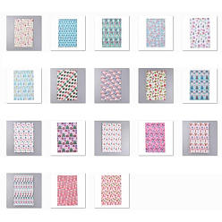 Mixed Color Christmas Theme Imitation Leather Fabric, Self-adhesive Fabric, for Garment Accessories, Mixed Color, 30~30.7x19.5~20x0.05cm, 18sheet/box