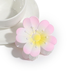 Pink Цветочные пластиковые заколки для волос с когтями, аксессуары для волос для женщин и девочек, розовые, 71x74 мм