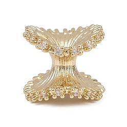 Настоящее золото 14K Латунные микро проложить кубического циркония бусы, без свинца, без кадмии и без никеля, реальный 14 k позолоченный, 12x13.5x14 мм, отверстие : 2.2 мм