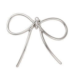 Платина Стойки подвески обшивки сплава, без кадмия, без никеля и без свинца, бантом, платина, 57x65x8.5 мм, отверстие : 1.8 мм