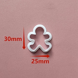 Gingerbread Man Christmas Plastic Molds, Clay Cutters, Clay Modeling Tools, for Earring Making, Gingerbread Man, 3x2.5cm
