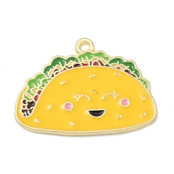 Jaune Pendentifs en alliage, tacos charmes, or, jaune, 23x31.5x1.5mm, Trou: 1.8mm