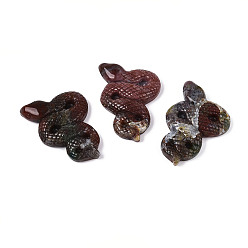 (RRHB277) Кристалл на подкладке из медово-бежевого цвета Натуральный индийский агат кобра дисплей украшение, фигурка для украшения дома, энергетический камень рейки для исцеления, 50~52x33.5~34.5x8.5~11 мм