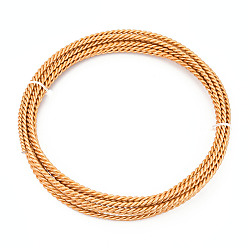 (932FM) Темно-синий аква-матовый с подкладкой 5м 2-слойная анодированная алюминиевая проволока, витых круглых, гибкая металлическая проволока, гибкий провод ремесла, для бисероплетения, темно-золотистые, 3~4 мм, около 16.40 футов (5 м) / рулон