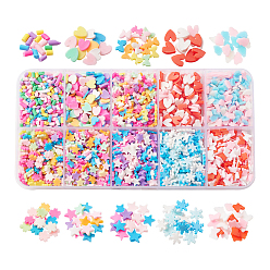 (52) Непрозрачная лаванда 50 g 10 стили кабошоны из полимерной глины ручной работы, облако/бабочка/звезда/цветок/снежинка, разноцветные, 3~4x4~6x0.8 мм, 5 g / style