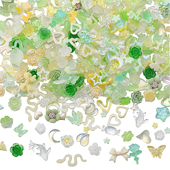 (52) Непрозрачная лаванда 6 сумки 2 цвета смоляные кабошоны, ногтей декоративные аксессуары, разнообразные, разноцветные, 3~17x3~12x1~4 мм, 3 сумки / стиль