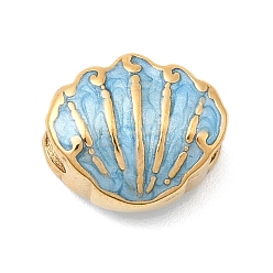 Золотой 304 эмаль нержавеющей стали европейские шарики, бусины с большим отверстием, формы раковины, ионное покрытие (ip), золотые, 11.5x13x8 мм, отверстие : 4.5 мм