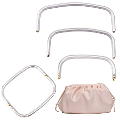 Платина 3шт 3 стили алюминиевый сплав трубчатые ручки для сумок, платина, 9.5~11.5x20.5~30x2.4~2.45 см, 1 шт / стиль