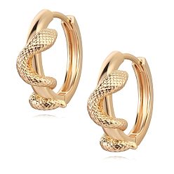Золотой Латунные серьги обруча, змея, золотые, 10 мм