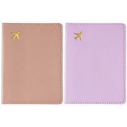 Color mezclado 2 piezas 2 colores fundas protectoras de PVC para pasaporte, Rectángulo, color mezclado, 143x108x5.5 mm, 1 pc / color