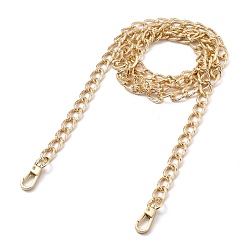 Light Gold Bag Handles, Wallet Chains, with Aluminium Curb Chains, Alloy Swivel Clasps, for Bag Straps Replacement Accessories, Light Gold, 45.67 inch(1.16m)