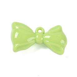 Зеленый газон Большие подвески из непрозрачного акрила, окрашенные распылением, бантом, зеленый газон, 31x56x16 мм, отверстие : 3.5 мм