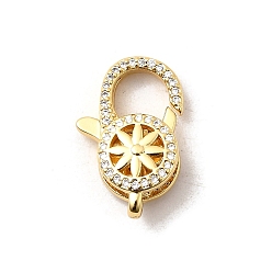 Перо Латунный микро pave прозрачный кубический цирконий лобстер, долговечный, без кадмия и без свинца, реальный 18 k позолоченный, перо, 21.5x12.5x6.5 мм, отверстие : 3.5x1.5 мм