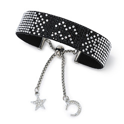 Водолей Регулируемые браслеты constellation из полиэстера и нержавеющей стали, слайдерные браслеты, Водолей, 5-7/8x3/4 дюйм (15x2 см)