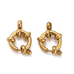 Золотой 304 пружинные кольца из нержавеющей стали, золотые, 14.5x10.5x3.8 мм, Отверстие : 3 мм & 5 мм