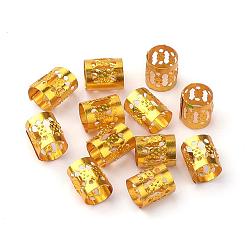 Золотистый Алюминиевые дреды бусы украшение для волос, манжеты для волос, золотые, 9x8 мм, отверстие : 7 мм