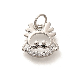 Дракон Стойка металлическая латунная микропрофилированная кубическая циркония подвески, долговечный, без свинца и без кадмия, знаки зодиака амулеты, с целью перехода в кольце, дракон, 11x11x2 мм