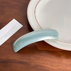 Светло-Синий Заколка для волос из ацетата целлюлозы, с фурнитурой платина железная, прямоугольные, голубой, 100 мм