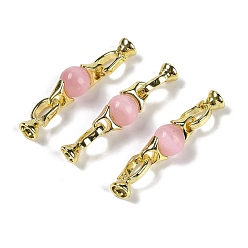 Gemstone Кошачий глаз с латунными складными застежками, реальный 18 k позолоченный, долговечный, стойки покрытие, круглые, 38 мм