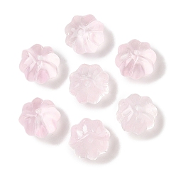 Pink Прозрачная аэрозольная краска стеклянные шарики, цветок, розовые, 11.5x8.5 мм, отверстие : 1.2 мм