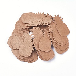 Седло Коричневый Картон дисплей карты, используется для серьги, ананас, седло коричневый, 64x32.5x0.3 мм, отверстия: 2 мм, около 100 шт / мешок