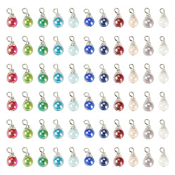 Gemischte Farbe 110Stk. 11 Farben Glasanhänger, mit  eisernem Zubehör, Träne, Platin Farbe, Gemischte Farbe, 16 mm, Bohrung: 2 mm, 10 Stk. je Farbe