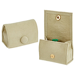 Желто-Зеленый Вельветовые коробки для хранения колец в форме мешочка с кнопкой, портативный дорожный футляр для колец, серьги-гвоздики, желто-зеленый, 3.8x6.15x4.2 см