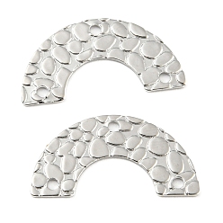Echt platiniert Kronleuchter aus Messing Komponente Links, Cadmiumfrei und Nickel frei und Bleifrei, Halbkreis, , Echt platiniert, 9.5x19x0.5 mm, Bohrung: 1.2 mm