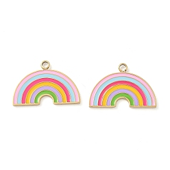 Разноцветный 304 нержавеющей стальной эмали подвески, ионное покрытие (ip), радужное очарование, реальный 18 k позолоченный, красочный, 14x20.5x1 мм, отверстие : 1.8 мм