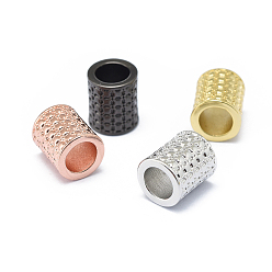 (52) Непрозрачная лаванда Стойка металлизированный латунь европейский бисер, бусины с большим отверстием, долговечный, колонка, разноцветные, 9x8 мм, отверстие : 5 мм