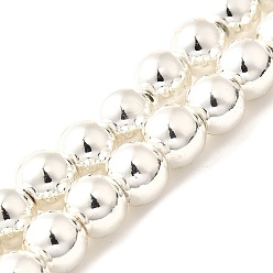 с Покрытием Серебра Гальванические нити синтетических магнитных гематитовых бусин, класс AAA, круглые, со серебряным покрытием, 8 мм, отверстие : 1.4 мм, около 56 шт / нитка, 15.75 дюйм (40 см)