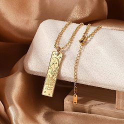 Водолей 304 ожерелья с подвеской в виде прямоугольного созвездия из нержавеющей стали с прозрачным кубическим цирконием для женщин и мужчин, реальный 18 k позолоченный, Водолей, 18.07 дюйм (45.9 см)
