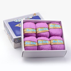 Орхидея Мягкие детские нити, с кашемиром, акриловые волокна и сковороду, сиреневые, 2 мм, о 50 г / рулон, 6 рулонов / коробке