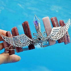 Клубничный Кварц Ободки для волос из натурального клубничного кварца, крылья с солнечными коронами-резинками для волос для женщин и девочек, 350x150 мм