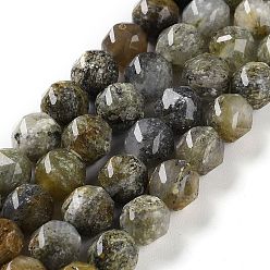 Солнечный Камень Бусины из натурального солнечного камня, граненые, бусины с двойным сердечком и звездочкой, 8.5~10.5x9~10.5 мм, отверстие : 0.8 мм, около 40~42 шт / нитка, 15.43~15.94 дюйм (39.2~40.5 см)