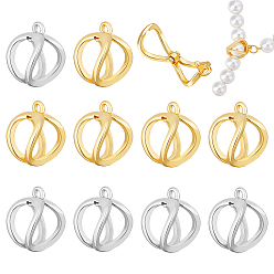 (52) Непрозрачная лаванда 10шт. 2 цвета латунные трубчатые дужки, петля под залог, разноцветные, 14.5x8.5x10 мм, отверстие : 1.4 мм, внутренний диаметр: 8.5x7 мм, 5 шт / цвет