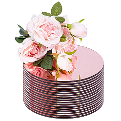 Rose Gold Mirrored Acrylic Display Trays for Wedding, Disc, Rose Gold, 20x0.15cm