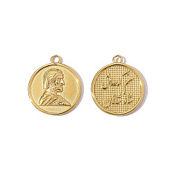 Настоящее золото 18K 304 подвески из нержавеющей стали, Кирус Великое Очарование, зеркальная полировка, ионное покрытие (ip), реальный 18 k позолоченный, 23x20 мм