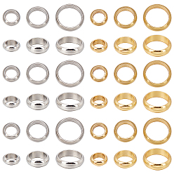 (52) Непрозрачная лаванда 96 шт. 6 стили 201 проставки из нержавеющей стали, плоский круглый / кольцо, разноцветные, 6~10x2~2.5 мм, отверстие : 4~8 мм, 16 шт / стиль