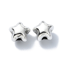 Античное Серебро Сплавочные овальные бусины тибетского стиля , звезда, античное серебро, 7x7.5x6 мм, отверстие : 1.5 мм, Около 609 шт / 500 г