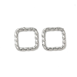 Квадрат 304 витые соединительные кольца из нержавеющей стали, не тускнеет, цвет нержавеющей стали, квадратный, 11x11x1 мм, внутренний диаметр: 8x8 мм