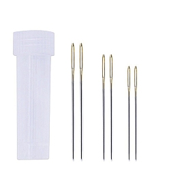 Платина Иглы из железной пряжи, тупые иглы с большим ушком, для вышивки крестом, вязание, вышивка лентами, платина, 40~48x0.94~1.14 мм